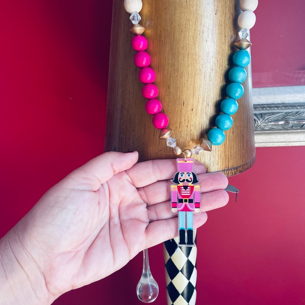Christmas nutcracker Botique necklace handmade